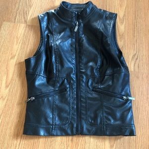 Faux leather vest
